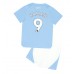 Manchester City Erling Haaland #9 Replika Babykläder Hemma matchkläder barn 2023-24 Korta ärmar (+ Korta byxor)